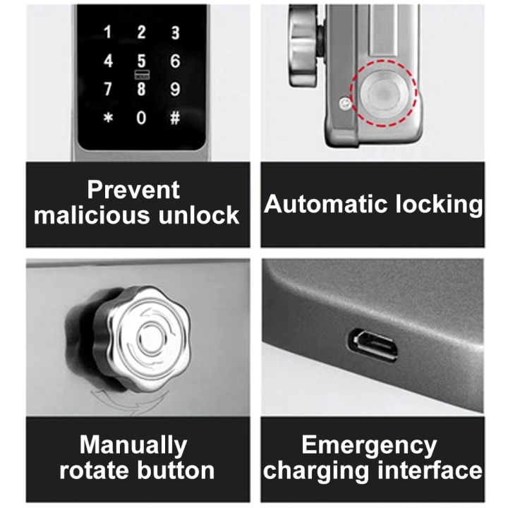 tuya-ล็อกประตูด้วยลายนิ้วมืออิเล็กทรอนิกส์แบบ5-in-1-หน้าจอสัมผัส-wifi-ประจำบ้านอัจฉริยะปลอดภัยรหัสประจำตัวแบบไร้กุญแจ