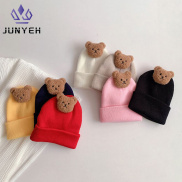 Newest Cartoon Bear Baby Hat Korean Baby Boys Girls Beanies Caps Winter