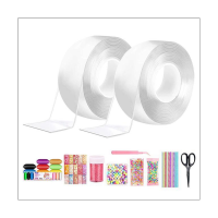 Nanos Bubble Balloon Tape Kit with Glitter Tweezer Fidget DIY Elastic Bubbles Nano Tape Double Sided Bubblable Tapes