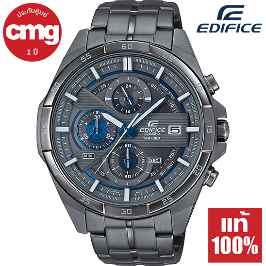 Casio Edifice นาฬิกาข้อมือผู้ชาย โครโนกราฟ สีเทา สายสแตนเลส รุ่น EFR-556GY-1A ของแท้ ประกัน CMG
