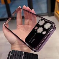 Floveyoo เคสกรอบใสแบบนิ่มใหม่สำหรับ iPhone 14 13 12 11 Pro XS Max 7 8 Plus X XR ฝาครอบป้องกันกล้องเลนส์กระจก