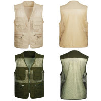 Casual Fishing Outdoor Vest เสื้อกั๊กถ่ายภาพ Breathable Spring / Autumn Thin Vest เสื้อแขนกุด