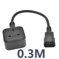 สิงคโปร์ C14ปลั๊กตัวผู้ต่อ Bs1363 0.3M/06M Pdu C13ต่อขยายอะแดปเตอร์สายไฟผู้หญิง