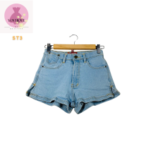 Denim shorts size m กางเกงยีนส์ขาสั้นเอวสูง (ผ้ายืดได้)