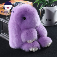 LLavero De Conejito De Peluche Para Mujer,Llaveros De Piel De Conejo Rex Auténtica,Juguetes De Bolso,Muñeca Esponjosa,Pompón Encantador,14ซม