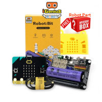 บอร์ดขยาย สำหรับ ไมโครบิต เขียนโปรแกรม Kittenbot Robotbit Expansion Board For microbit Robot Programming [ บอร์ด Robotbit + microbit v2+ ฟรีถ่านและสาย ]