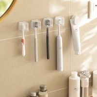 Toothbrush Holder Wall-Mounted with Dustproof Lid Electric Rack Saving Organizer for