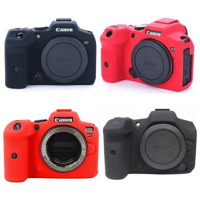เคสผิวเกราะซิลิโคนแบบนิ่มกระเป๋ากล้องอุปกรณ์ป้องกันฝาครอบตัวสำหรับ Canon EOS R6 Mark II R6II R10 R7 R5 77D RP R