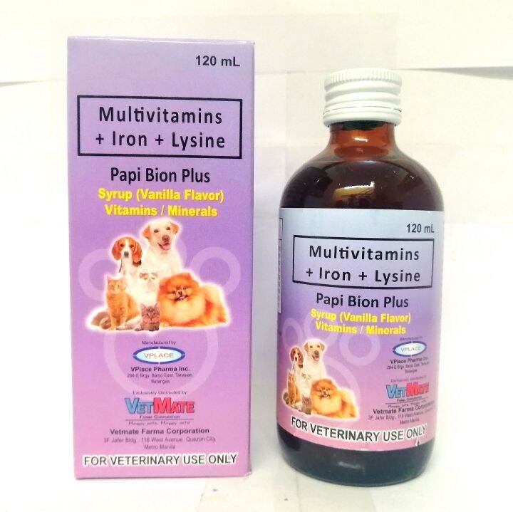 [VETKLIX] PAPI BION PLUS (Multivitamins + Iron + Lysine) 120mL Vanilla