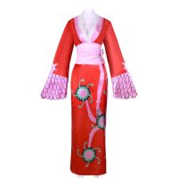 One Piece Cosplay Boa Hancock Costume Sexy Empire Red Kimono Dress Anime Clothing Halloween Costumes For Women Party Performance