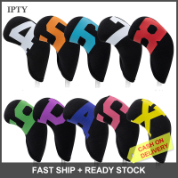 IPTY ฝาครอบเหล็กกอล์ฟ4-9PSAX10ชิ้นของ Golf Iron HEAD COVER อุปกรณ์กอล์ฟ