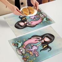 【CC】♦  Cartoon Placemat Dining Table Mats Bowl Cup Accessories