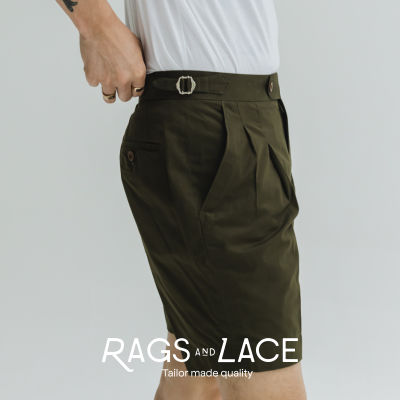 Rags and Lace [Shorts] กางเกง signature ผ้า cotton สี Olive