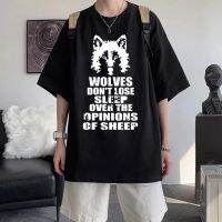 JHPKJFunny Harajuku Wolves Dont Lose Sleep Over The Opinions of Sheep Graphic T-shirts Men Women Anime Cartoon T Shirts Short S 4XL 5XL 6XL