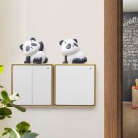 Resin Cute Panda Switch Sticker Miniatures Light Socket On-off Protective 3D Wall Stickers Bedroom Ornament Home Decoration Wall Stickers Decals