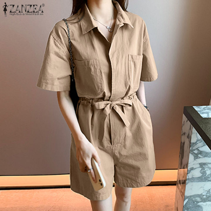 จัดส่งฟรี-fancystyle-zanzea-ชุดผู้หญิงสไตล์เกาหลีปกพับลงอเนกประสงค์จั๊มเอวยางยืด-10