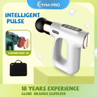 GYMPRO Massage Gun เนื้อเยื่อลึกเครื่องนวดตัวด้วยความร้อนและเทคนิคการเต้นของชีพจรเครื่องนวดกล้ามเนื้อแบบเคาะสำหรับนักกีฬาเครื่องนวดมือถื