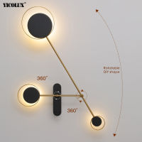 Simple New Modern LED Wall Lamps For Living Study Room Bedroom Bedside Lights Gold Black Iron Painted Indoor Lighting Luminaire