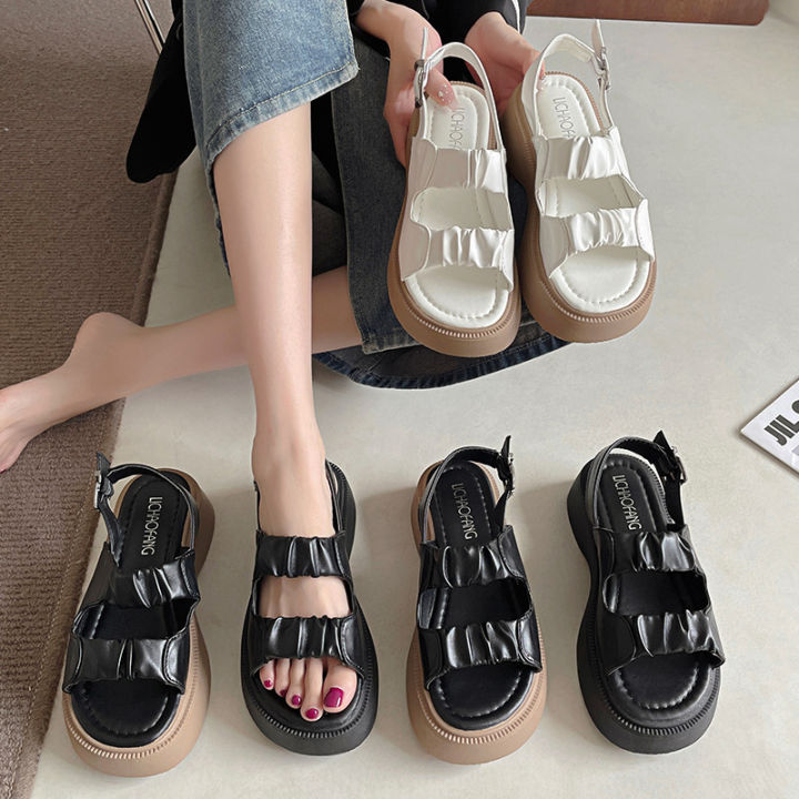 kaidewemak-ส่งจากไทย-รองเท้ารัดส้น-แฟชั่นน่ารัก-สไตล์เกาหลี-สายรัดปรับระดับได้-รองเท้าแตะผู้หญิง-รองเท้าน่ารักใส่สบาย