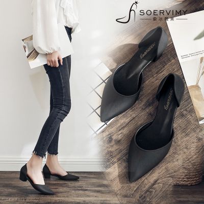 ❁♚☂ new 2022 han edition pointed thick with hollow jelly shoes leisure shoes joker contracted cross-border sandals