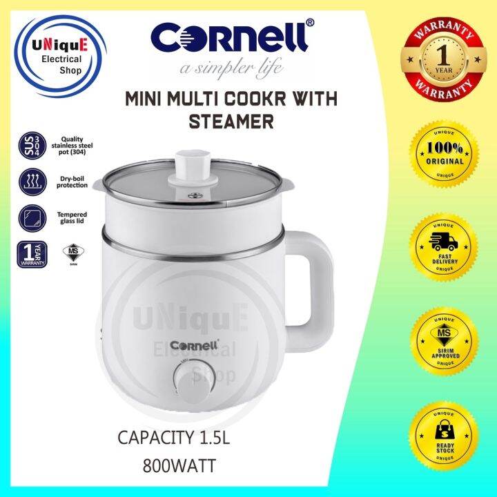 2022new CORNELL 1.5L Mini Multi Cooker With Steamer CMCS1500X Personal