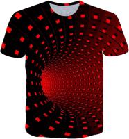 NA Mens 3D Digital ABswirl Printed Round Collar Short Sleeve T-Shirt