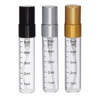 5pcs 5ml Glass Empty Perfume Bottle With Scale Atomizer Spray Bottles Portable Travel Sub-Bottling Sample Cosmetic Container