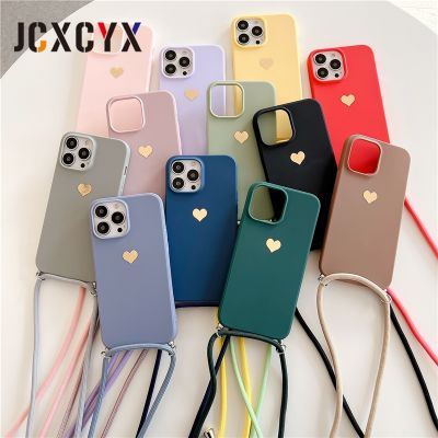 Plating Love Crossbody Necklace Lanyard Cord Soft Phone Case For HuaWei P20 P30 Lite P40 pro honor 8X Nova 3 Y9 P Smart 2019