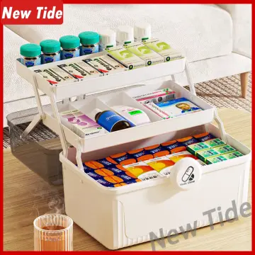 Plastic Medical Box Organizer 3 Layers Multifunctional Portable Medicine  Cabinet Family Emergency Kit Box Storage Box