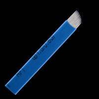 50 PCS blue 14 Pin Permanent Makeup Manual Eyebrow Tattoo Bevel Blades 14 Needles