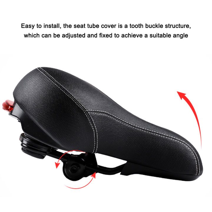 ที่นั่งจักรยานพร้อมไฟท้ายจักรยานอาน-dual-shock-absorbing-cushion-สบาย-amp-ระบายอากาศได้สำหรับ-mtb-mountain-road-bike