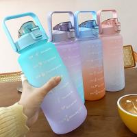 ☸ﺴ 2 Liters Water Bottle Motivational Drinking Bottle Sports Water Bottle With Time Marker Stickers Portable Reusable Plastic Cups