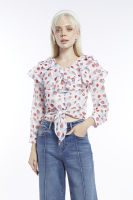 EP เสื้อเบลาส์ลายกราฟิกแต่งระบาย ผู้หญิง | Beachy Print Ruffle Blouse | 4693