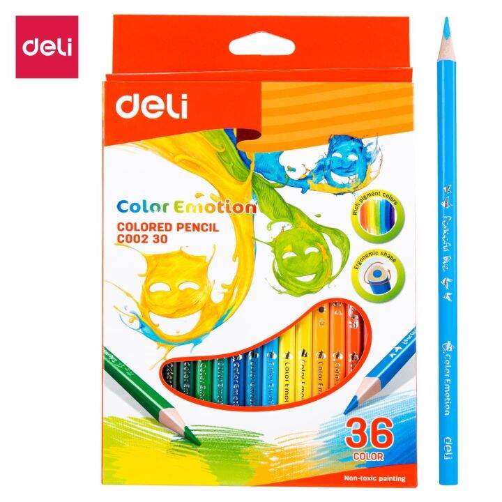 Bút chì màu DELI EC00200/EC00210/EC00220/EC00230 12/18/24/36 màu | Lazada.vn