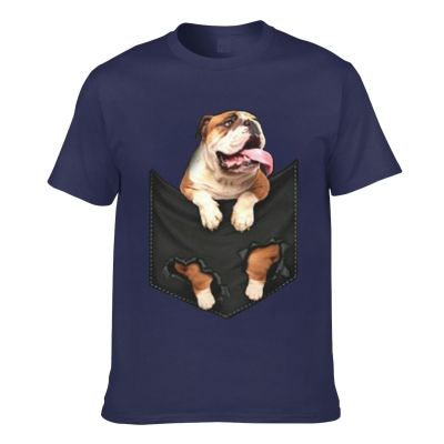 English Bulldog Inside Pocket Dog Lovers Mens Short Sleeve T-Shirt