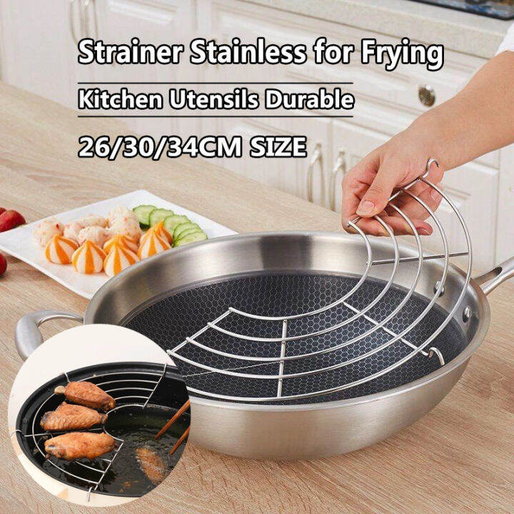 Kitchen Utensils Durable Rustproof Frying Rack oil drainer Semi