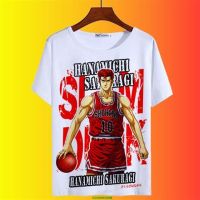 tshirt เสื้อยืดพิมพ์ลายแฟชั่นผลิตภัณฑ์ใหม่Slam Dunk แขนสั้น Sakuragi ดอกไม้แผนที่ Mitsui Shou Brothers ชุด Rukawa Mapl