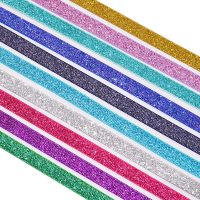 3/8" 50Y  Solid Glitter Ribbon DIY Handmade Materials Craft Supplies E4301036 Gift Wrapping  Bags