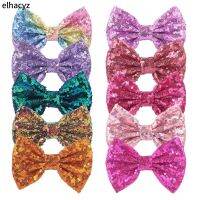 25Pcs/Lot 75 Colors 5" Big Sequin Messy Bow With/Without Clip Hair Accessories For Girls Kids DIY Party Headwear Hot Wholesale