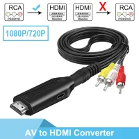 ตัวแปลงเอวีไปยัง HDMI HDMI 1080P 720P สำหรับ Set-Top Box Computer เป็นสายเคเบิลทีวีสาย RCA ตัวผู้สามสียาว1M/3.2Ft