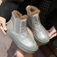 2021 Autumn Winter New Martin Boots Waterproof and Velvet Thickened Snow Boots Womens Pedal All-match Warm Snow Cotton Boots