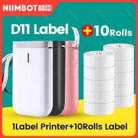 เครื่องพิมพ์ฉลากแบบไร้สาย Niimbot D11 พิมพ์สติกเกอร์มินิและสติกเกอร์ใบประกาศราคาโทรศัพท์อย่างเป็นทางการพร้อมกับกระดาษสีขาว 5 10 ม้วน