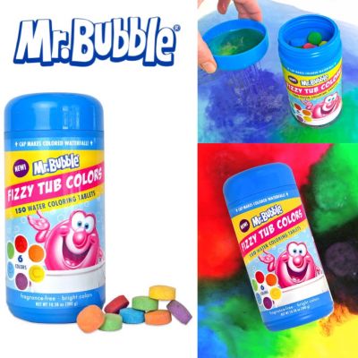 นำเข้า🇺🇸 เม็ดสีเปลี่ยนสีในน้ำ Mr. Bubble Fizzy Tub Color Tablets Assorted Bathwater ราคา 550 บาท