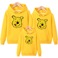 2021 Spring Autumn Family Matching Clothes Cartoon Family Look Winnie The Pooh Hoodies Coats Mother Daughter Son Kids Sweatshirt