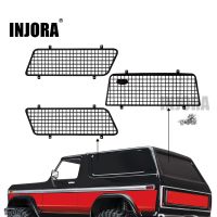 INJORA 3PCS Metal Window Mesh Protective Net with Logo for 1/10 RC Rock Car TRX4 Bronco #82046-4 Screw Nut Drivers