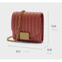 CNK Winter New Products Ladies Color Palette Chain Cross-Body Bag Wallet Series Quilted Stripe Design Retro Metal