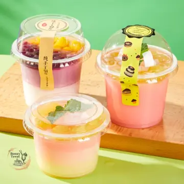 250ml 180ml 250ml 300ml Ice Cream Cups Disposable Yogurt Container PP  Material Pudding cups