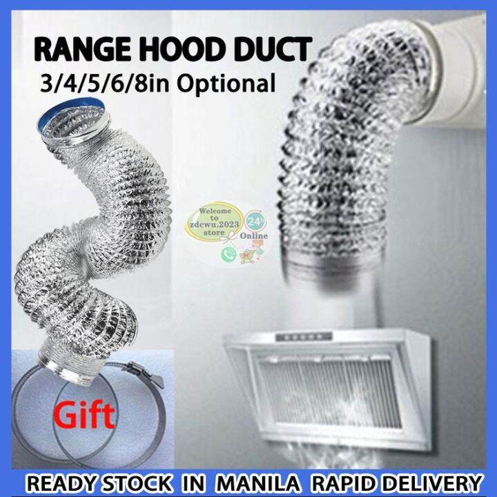 【The New! 】 16ft retractable aluminum air duct ventilation duct Exhaust hood exhaust hose
