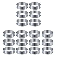 18 Pieces Muffin Tart Rings Double Rolled Tart Ring Stainless Steel Muffin Rings Metal Round Ring Mold for Food Making