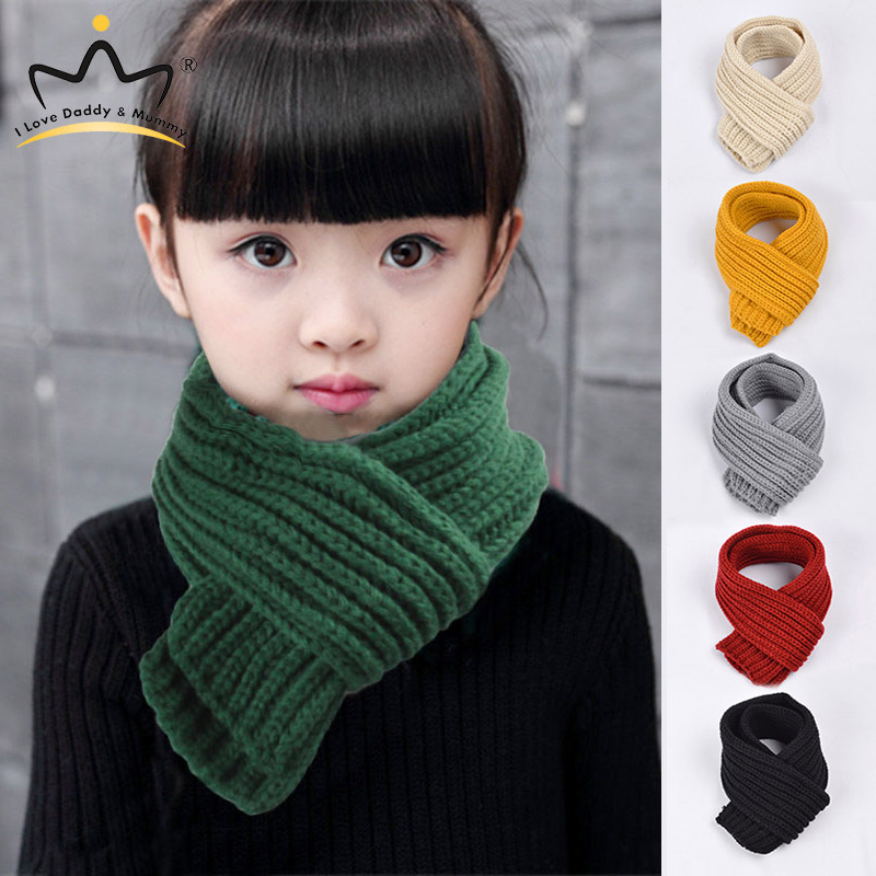Winter Baby Boys Scarf Cotton Girls Neck Warmer Autumn Warm Knitted Scarves for Toddler Kids 